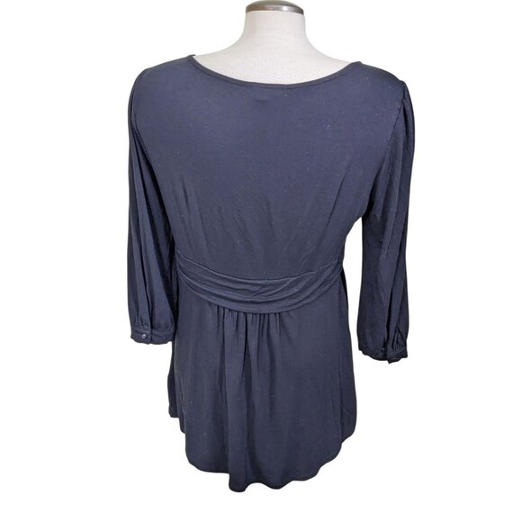 Seraphine Nursing Naternity Tunic Top Womens Size 12 Black Stretch - Picture 5 of 6